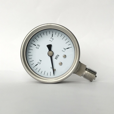 Il MPa chimico 63mm 316SS del manometro della direzione radiale 1,6 ha bagnato
