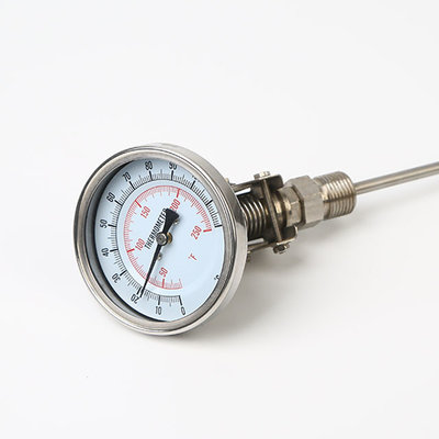 La temperatura del termometro bimetallico del trasferimento di calore 100mm misura l'acciaio inossidabile
