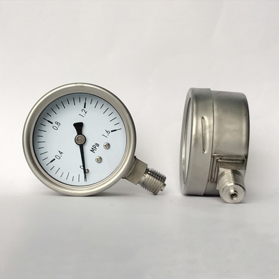 Il MPa chimico 63mm 316SS del manometro della direzione radiale 1,6 ha bagnato