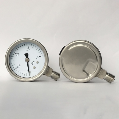 Il MPa chimico 63mm 316SS del manometro della direzione radiale 1,6 ha bagnato